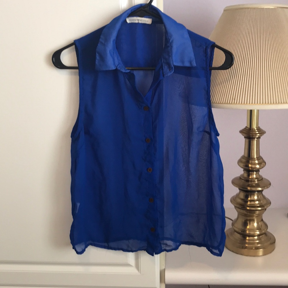 Brandy Melville sheer blue top